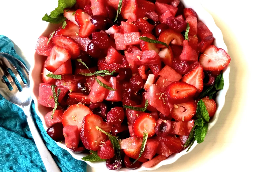 Watermelon Cherry Fruit Salad