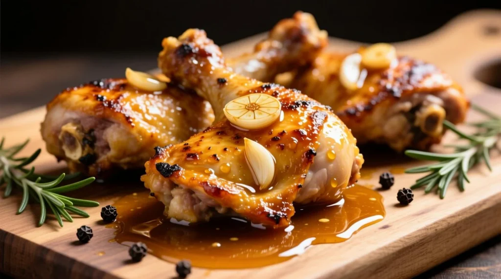Honey Garlic Red Wine Vinegar Glazed Chicken